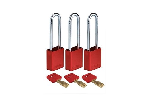 SafeKey Aluminium Sicherheitsvorhängeschloss Rot 3-pack 150218 