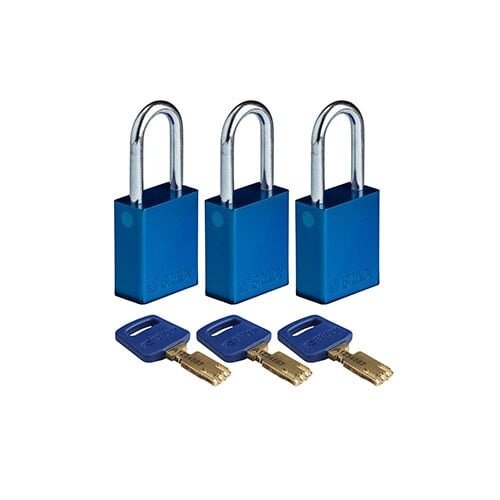 SafeKey Aluminium Sicherheitsvorhängeschloss Blau 3-pack 150261 