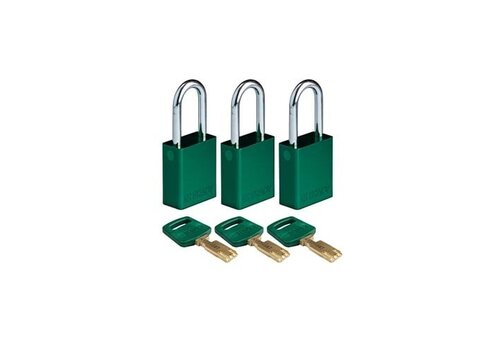 SafeKey Aluminium Sicherheitsvorhängeschloss Grün 3-pack 150281 