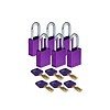 Brady SafeKey Aluminium Sicherheitsvorhängeschloss lila 6-pack 150347