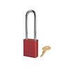 Master Lock Sicherheitsvorhängeschloss aus eloxiertes Aluminium rot S1107RED