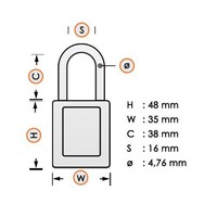 Zenex Sicherheitsvorhängeschloss orange S32ORJ - S32KAORJ