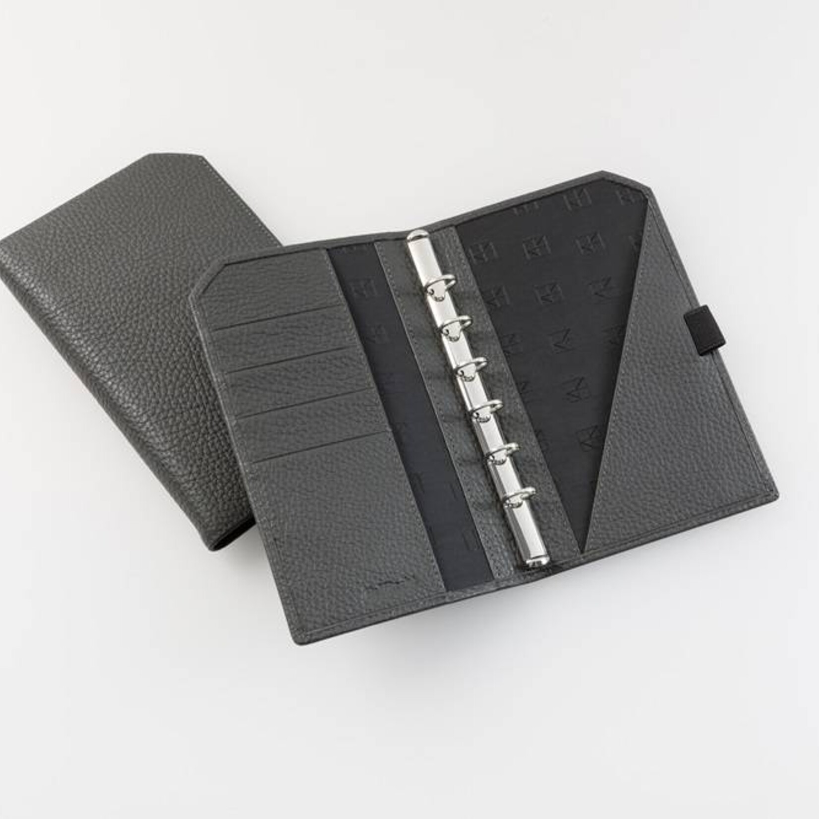 Lederringbuch "Classic", 13-mm-Ringmechanik - granitgrau