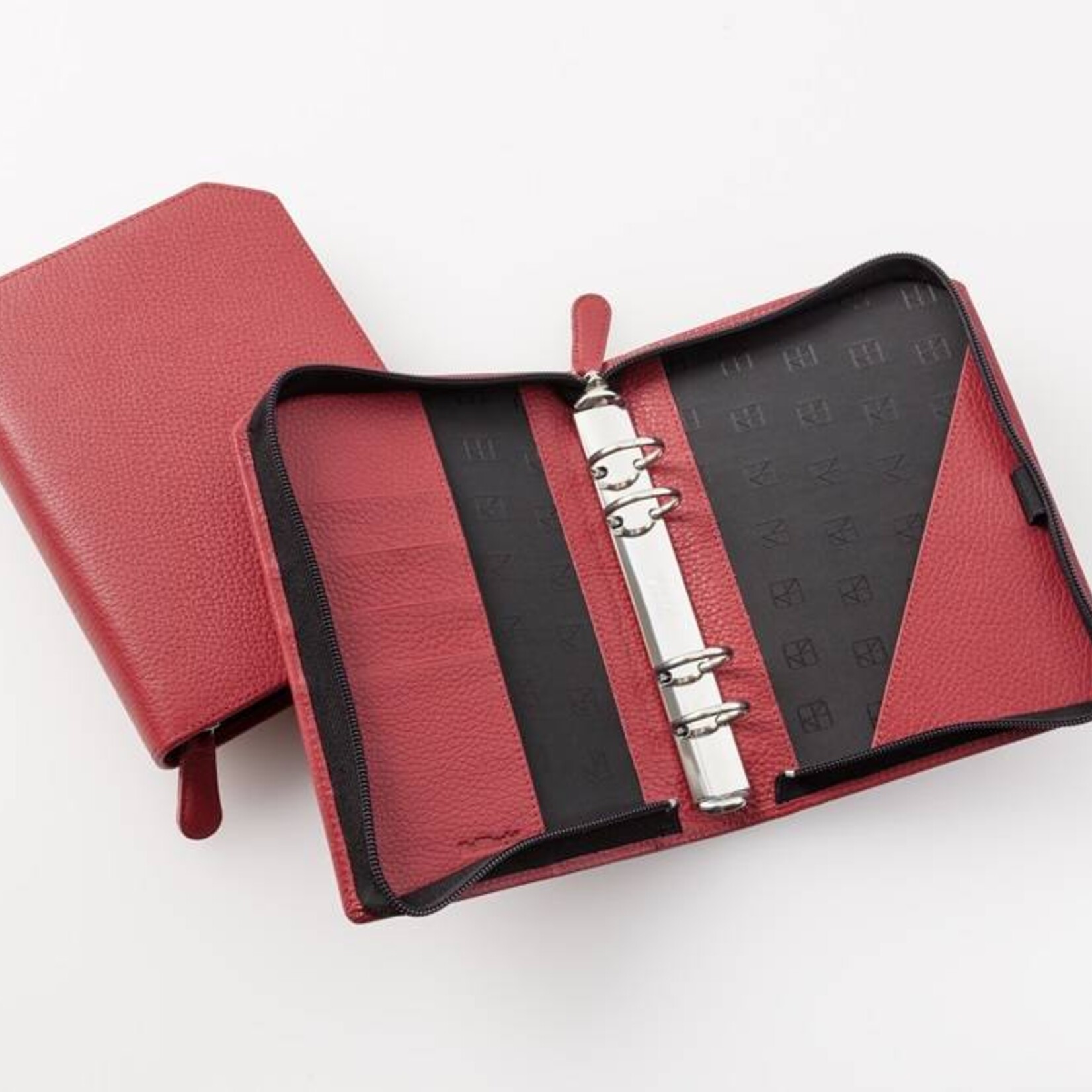 Lederringbuch "Maxi" karminrot