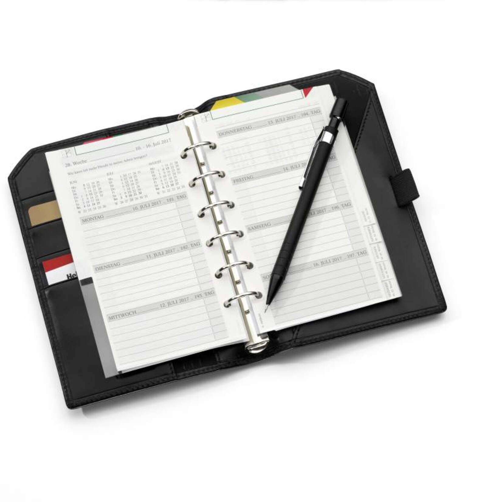 Lederringbuch "Klassik", 17-mm-Ringmechanik Glattleder - schwarz