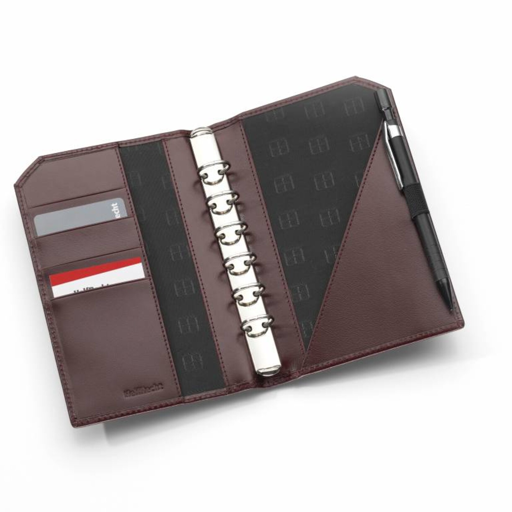 Lederringbuch "Klassik", 17-mm-Ringmechanik Glattleder - bordeaux