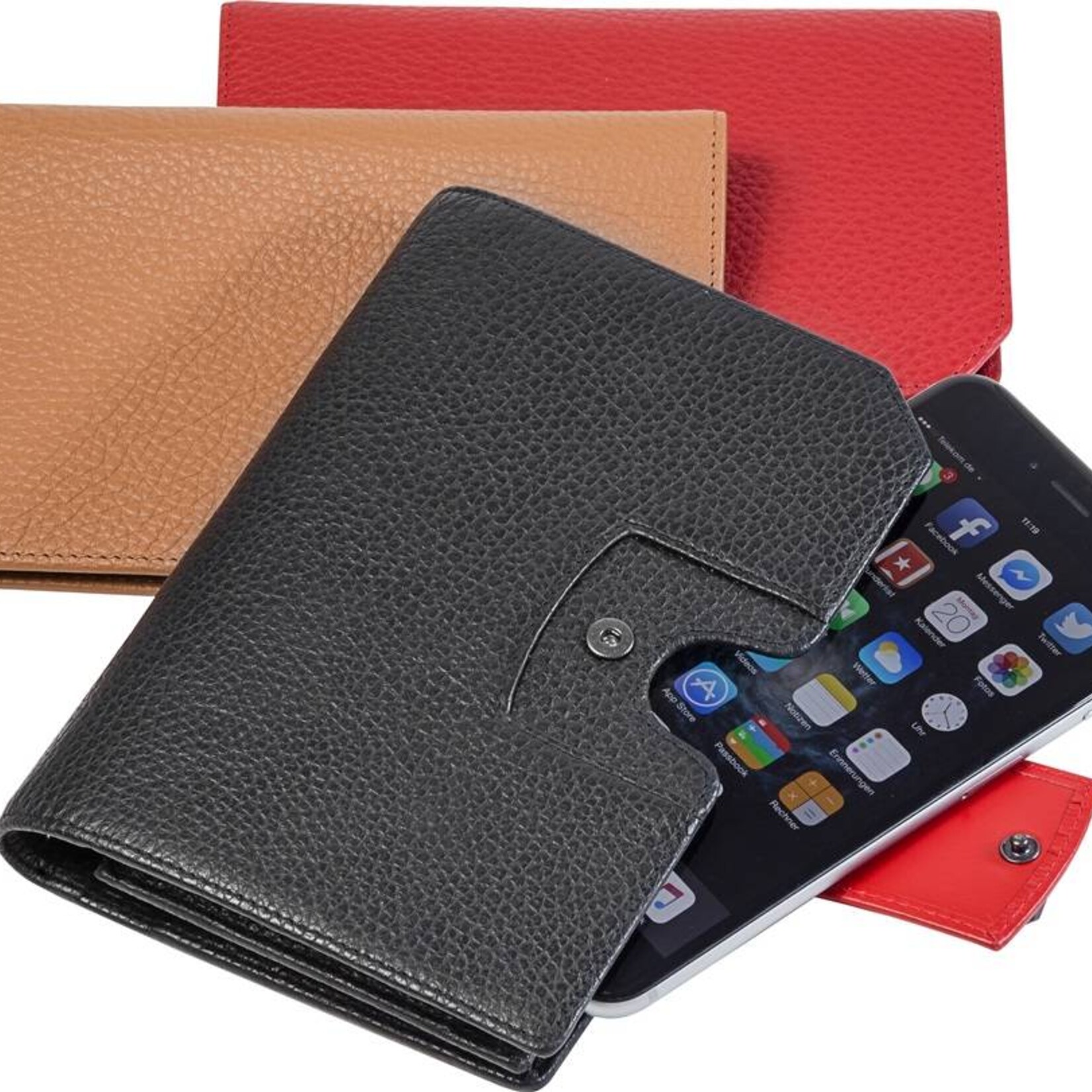 Lederringbuch "Planer plus E" -Karminrot