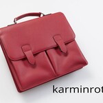 Leder-Businesstasche - Karminrot