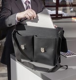 Hochwertige Leder-Businesstasche - Schwarz