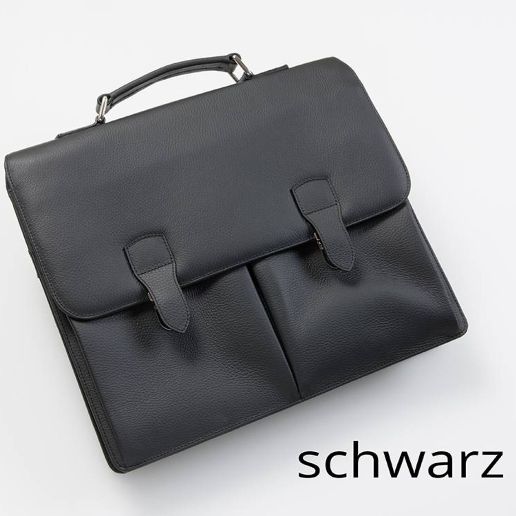 Hochwertige Leder-Businesstasche - Schwarz