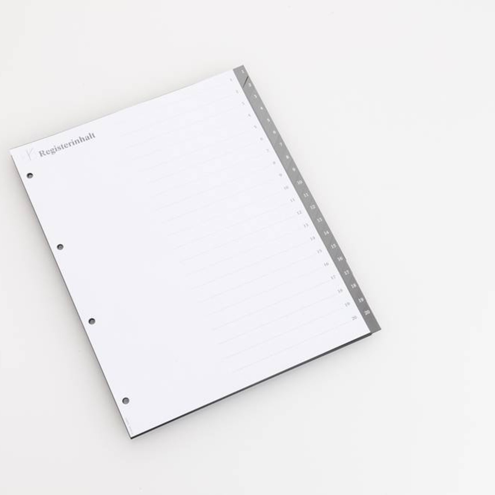 Register numerisch 1 bis 20, für DIN A4