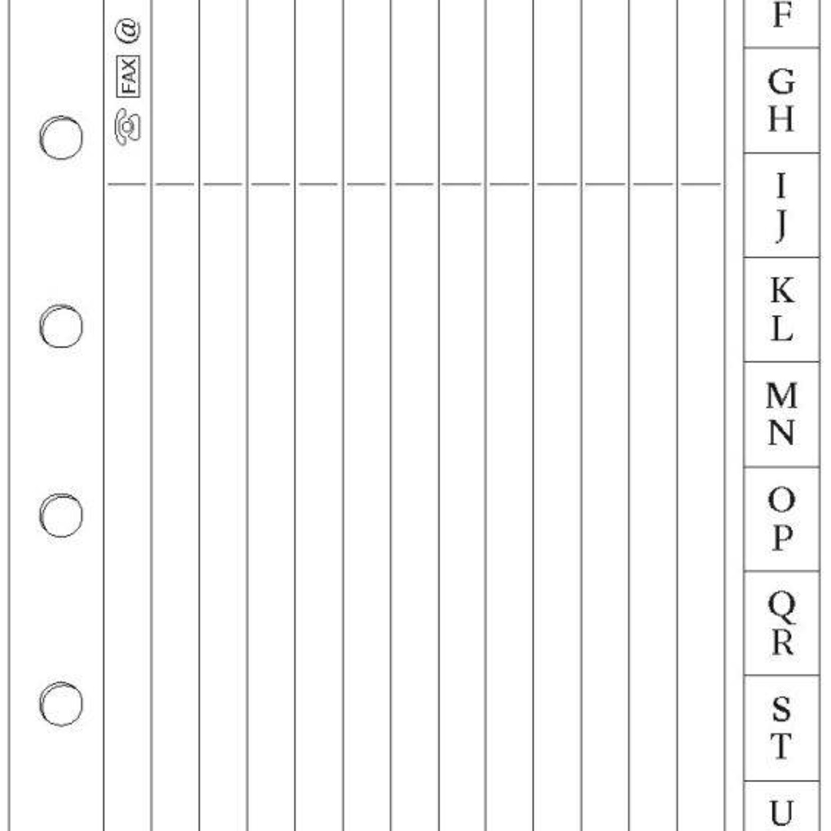 Adressenregister Papier, Querformat
