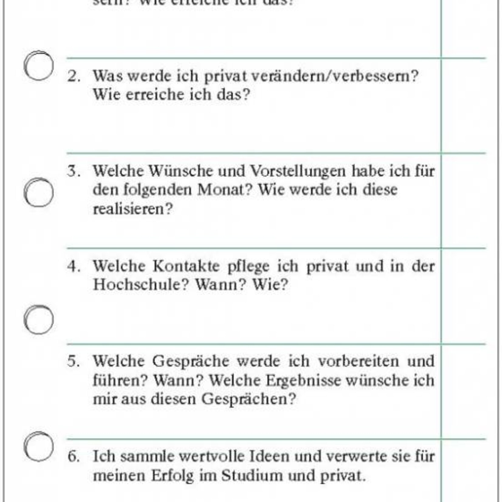 Aktivitäten für den Monat