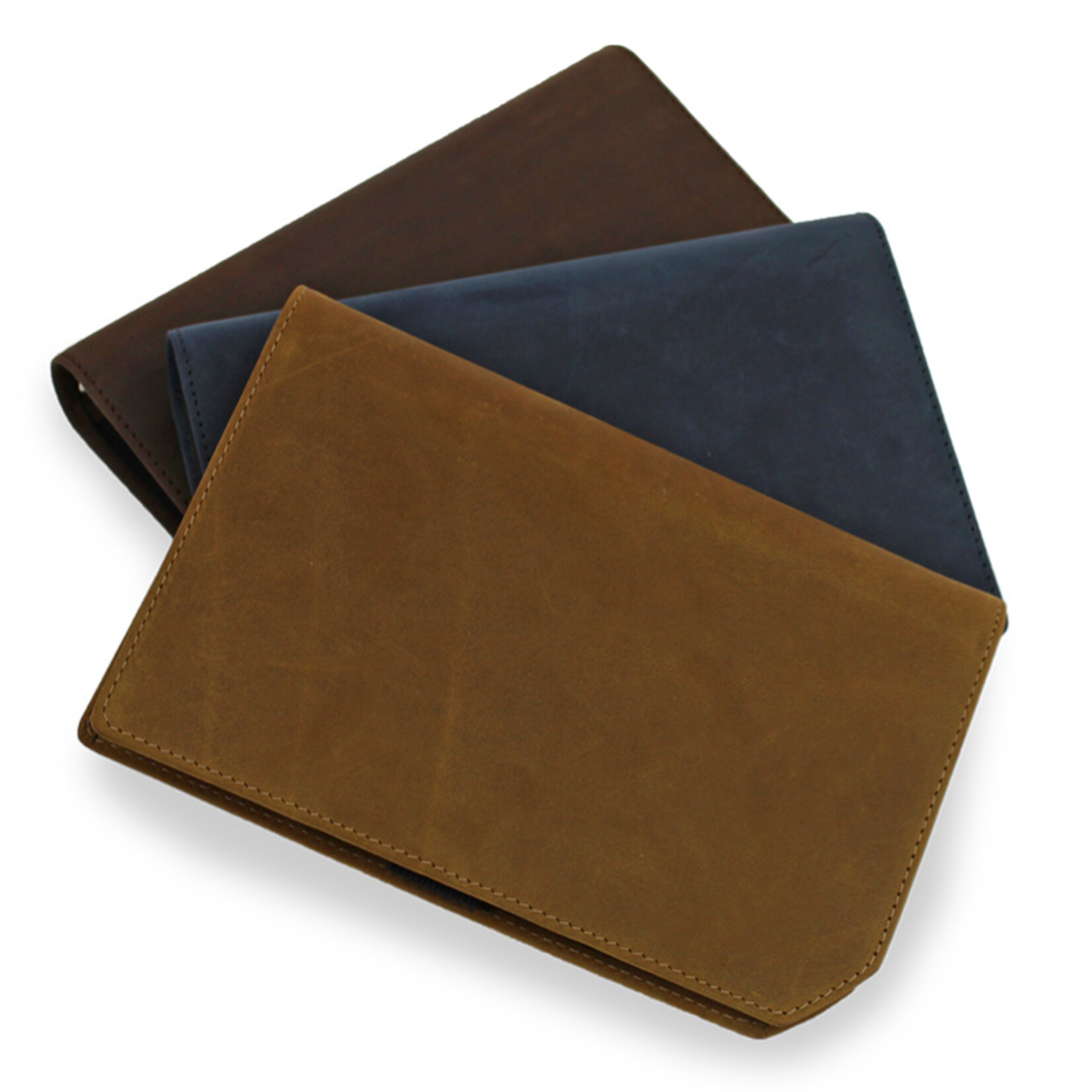Lederringbuch "Classic" dark blue im Vintage-Look