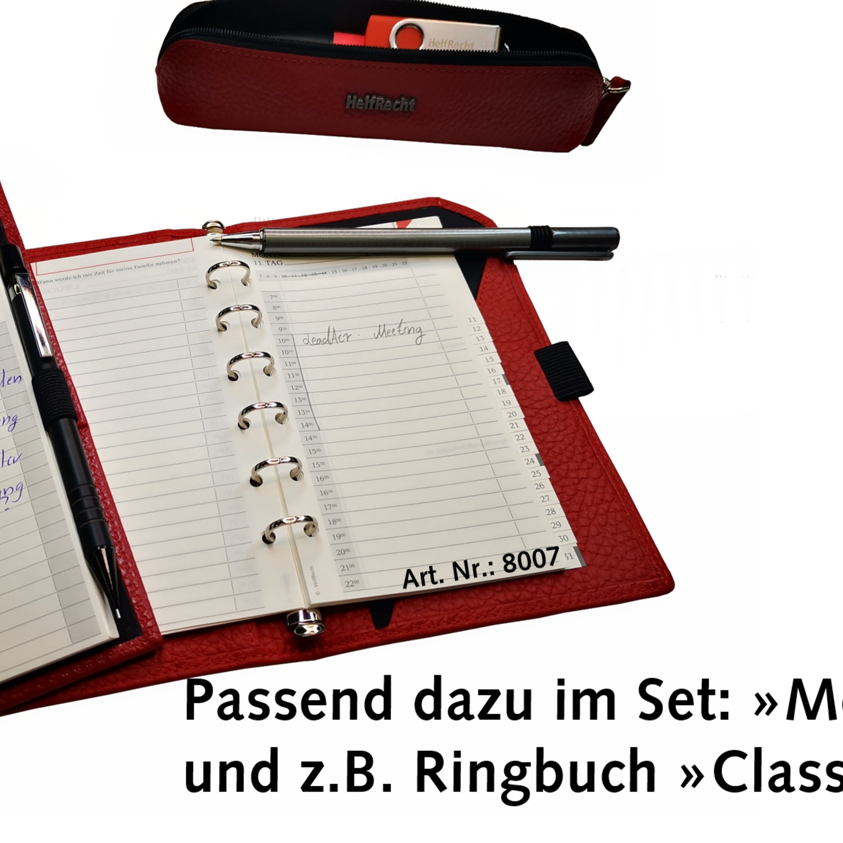 Stiftetui für Büro und unterwegs - Karminrot