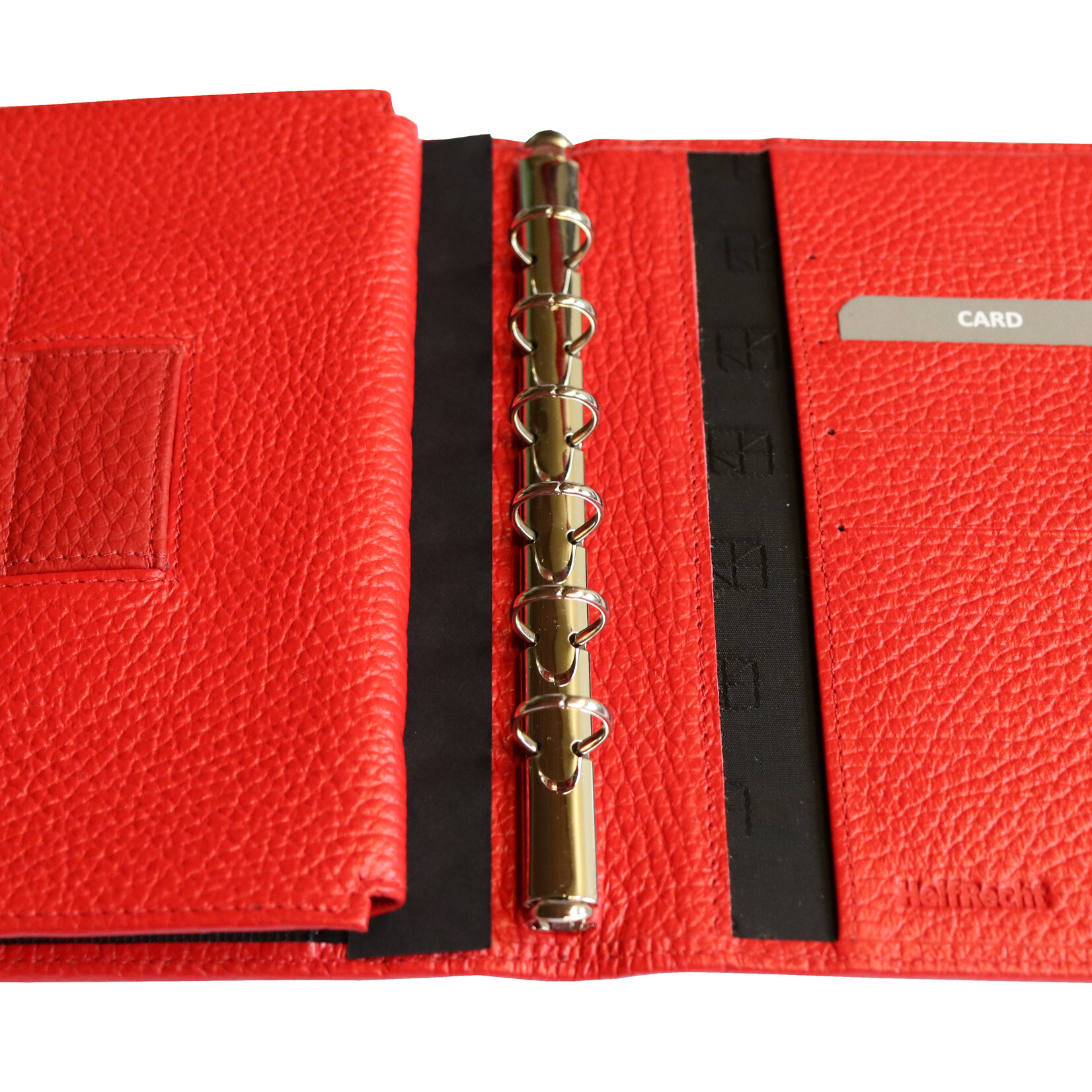 Lederringbuch "Planer plus E" -Karminrot