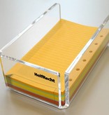 Acryl-Zettelbox gefüllt mit 500 farbigen Notizzetteln