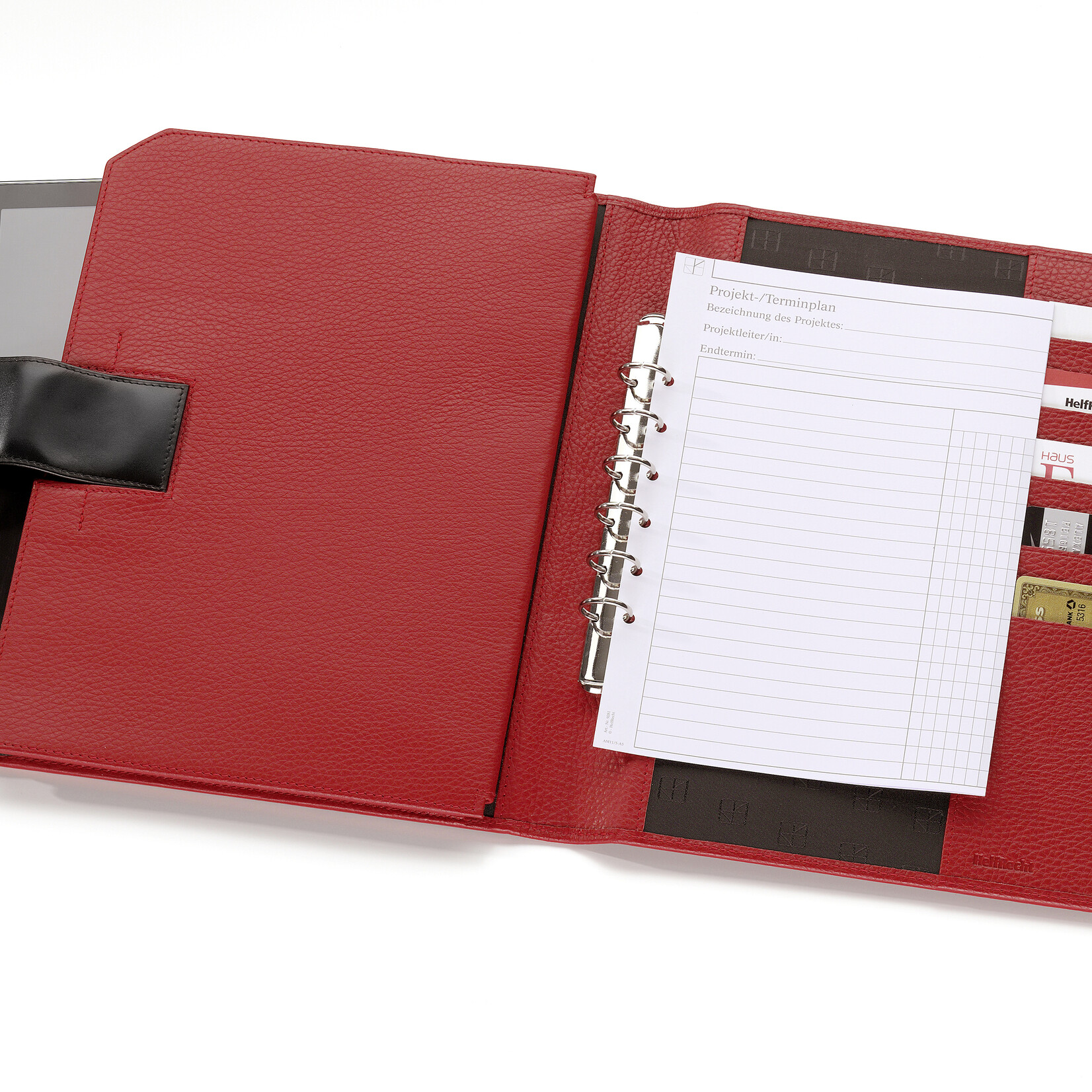 Ledermappe "Office Tablet" - Karminrot