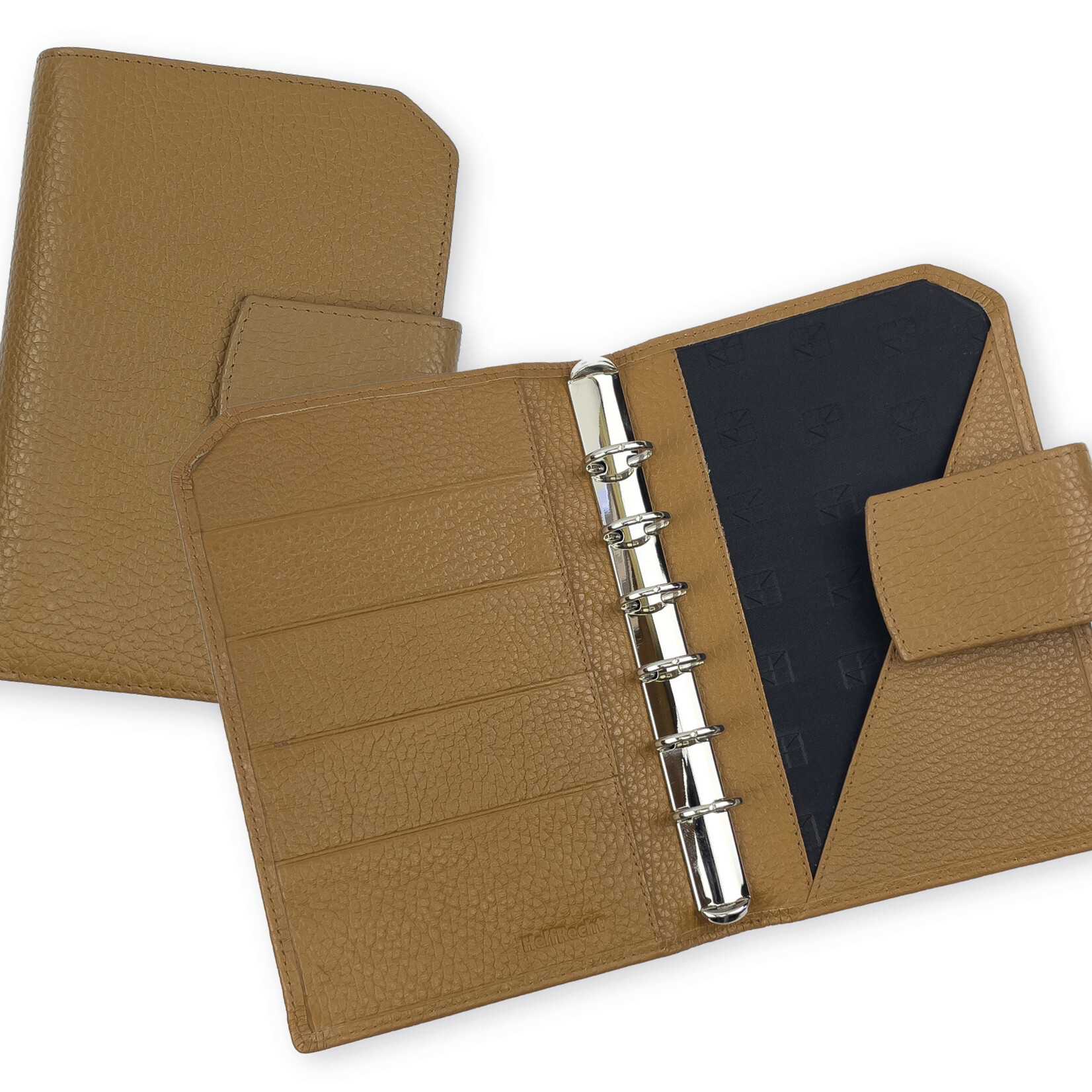Lederringbuch "Classic L" -Cognac