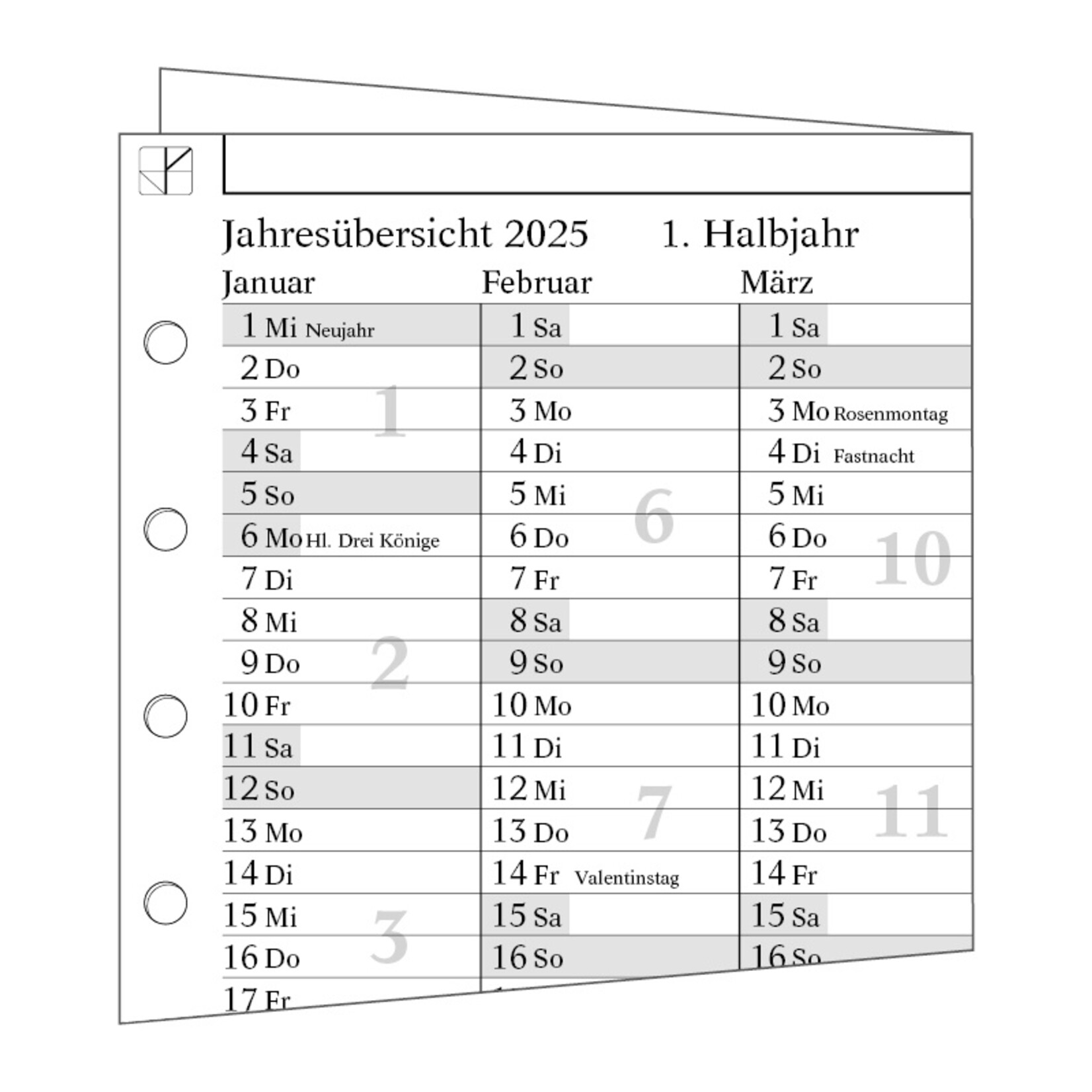10-Jahres-Kalendarium