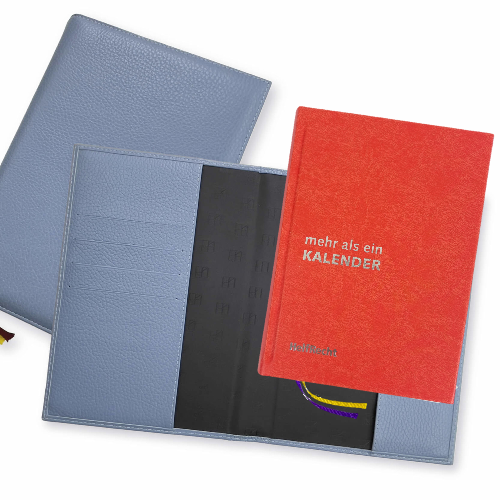 Set MEHR als ein KALENDER 2026 plus Lederhülle Lichtblau