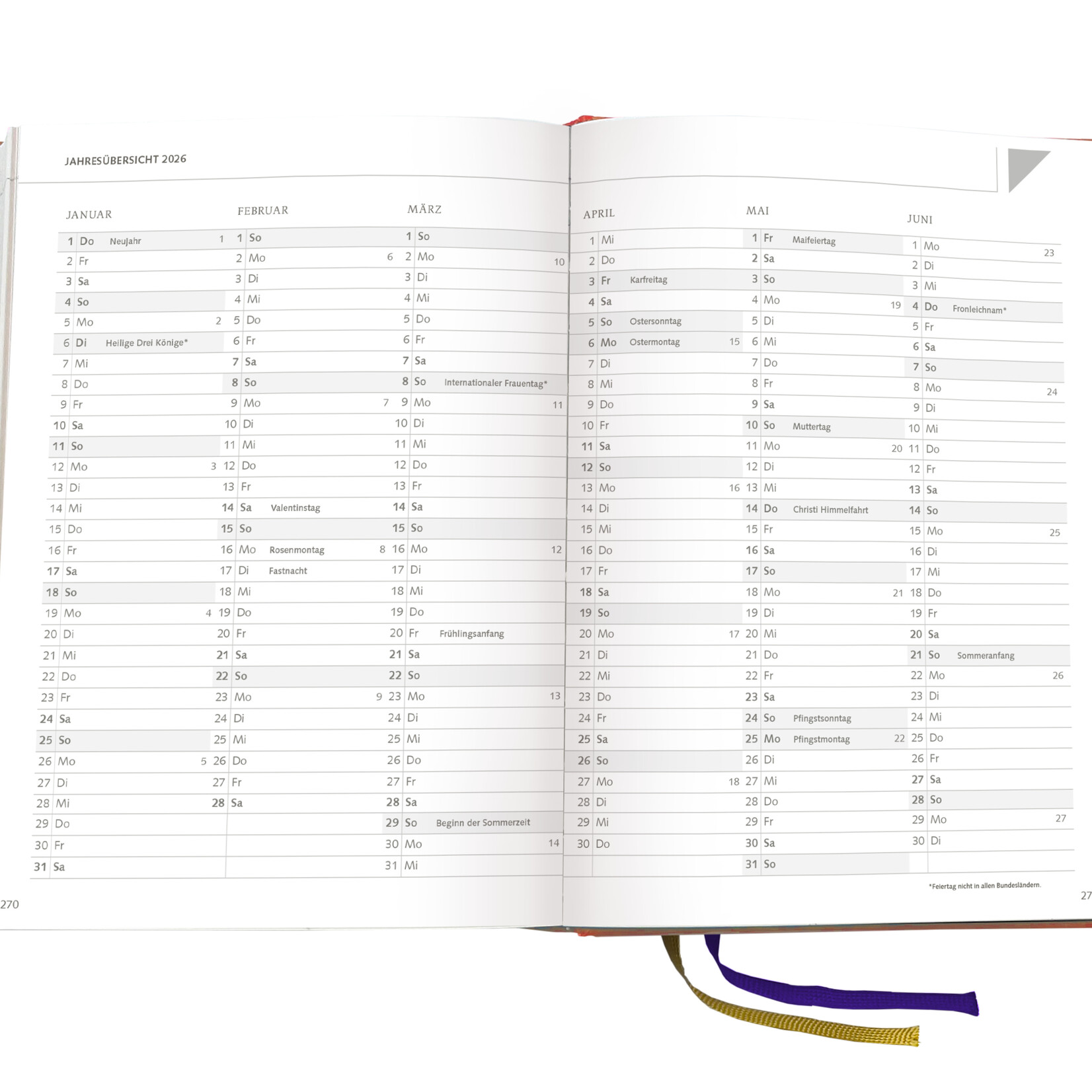 Set MEHR als ein KALENDER 2026 plus Lederhülle Karminrot