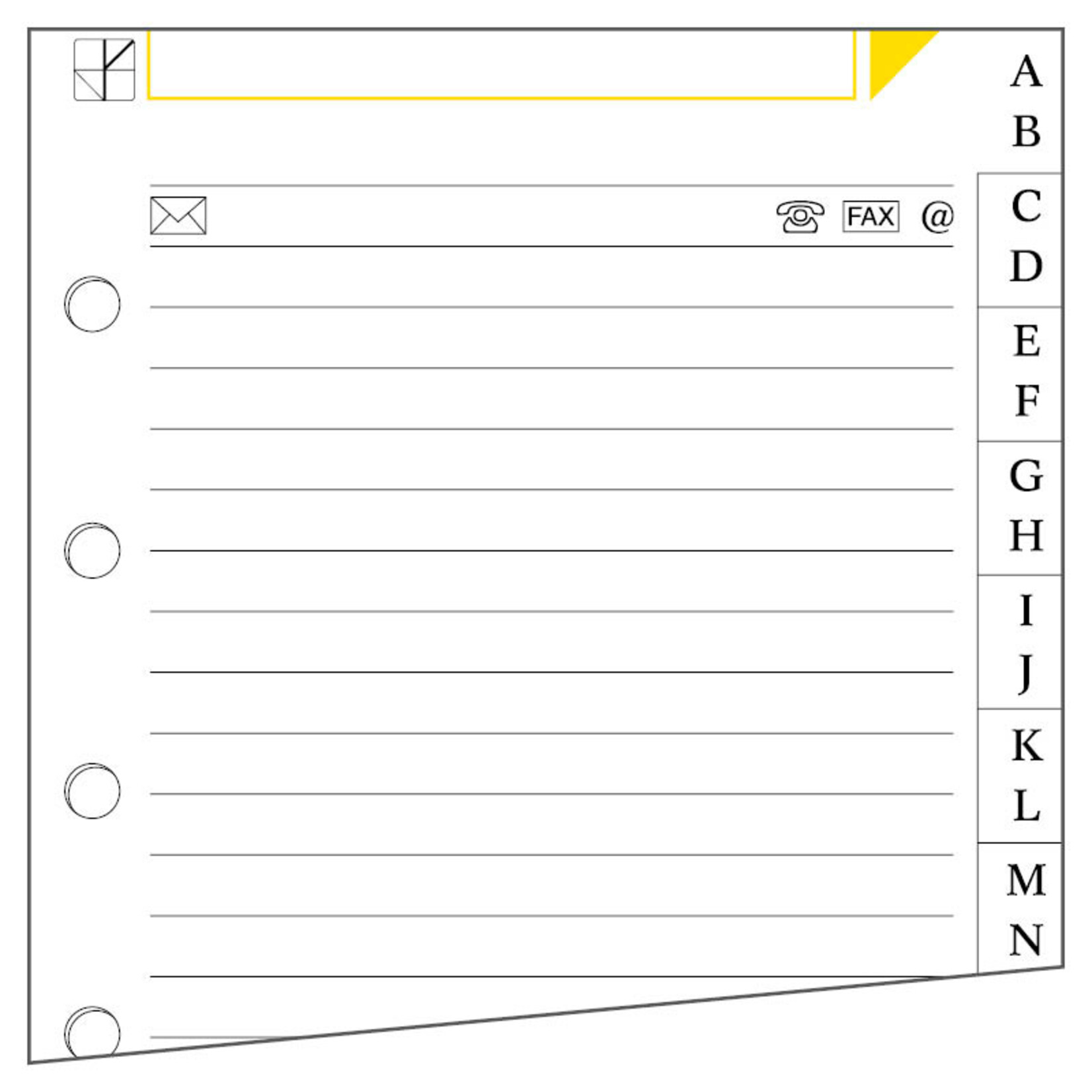 Adressenregister Papier, Hochformat