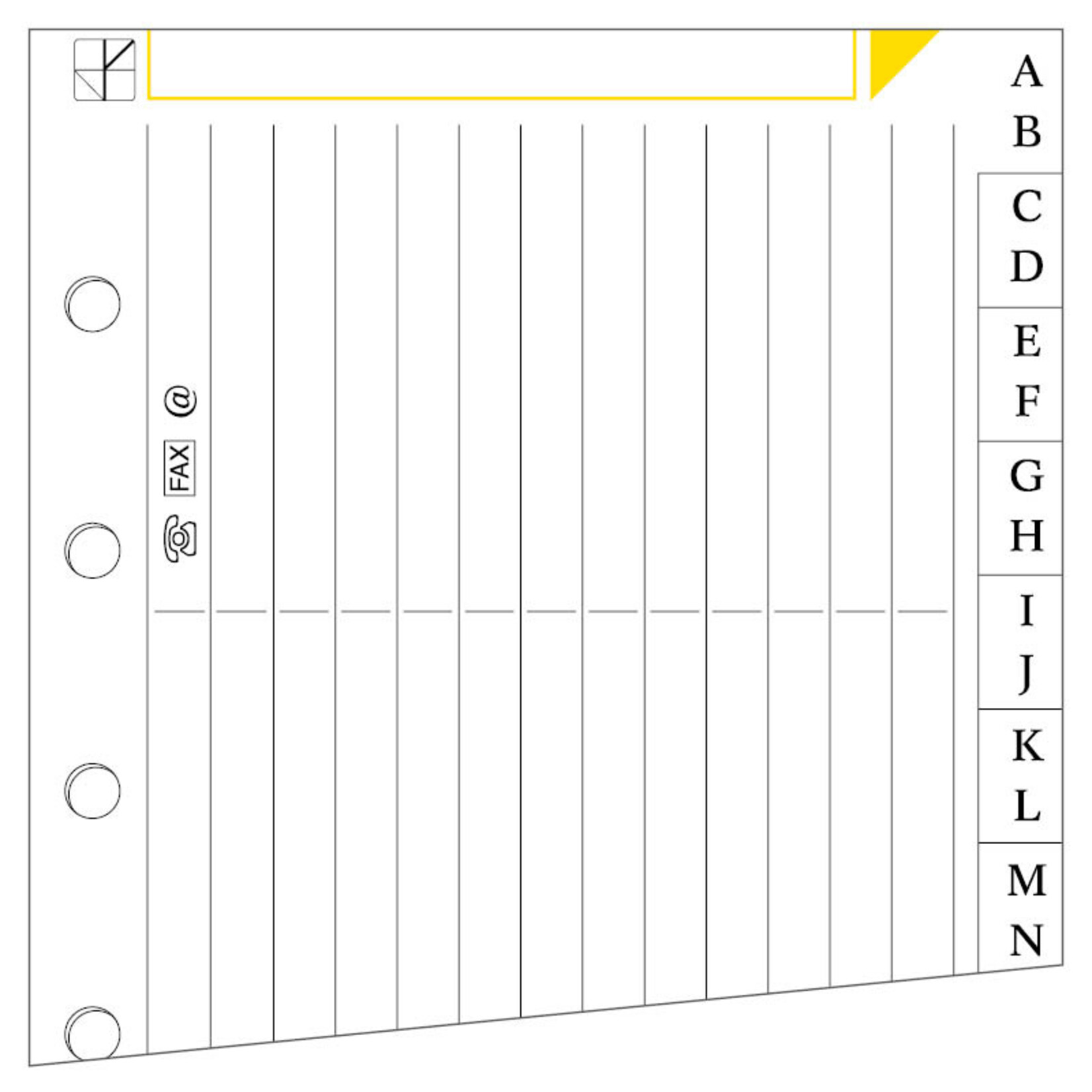 Adressenregister Papier, Querformat