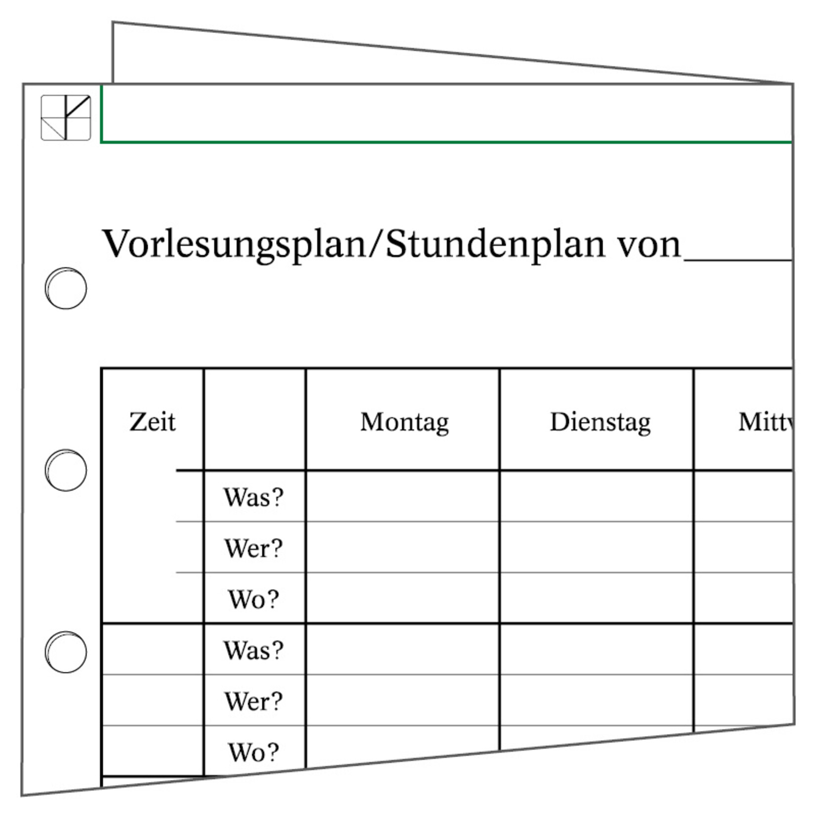 Vorlesungs-/Stundenplan