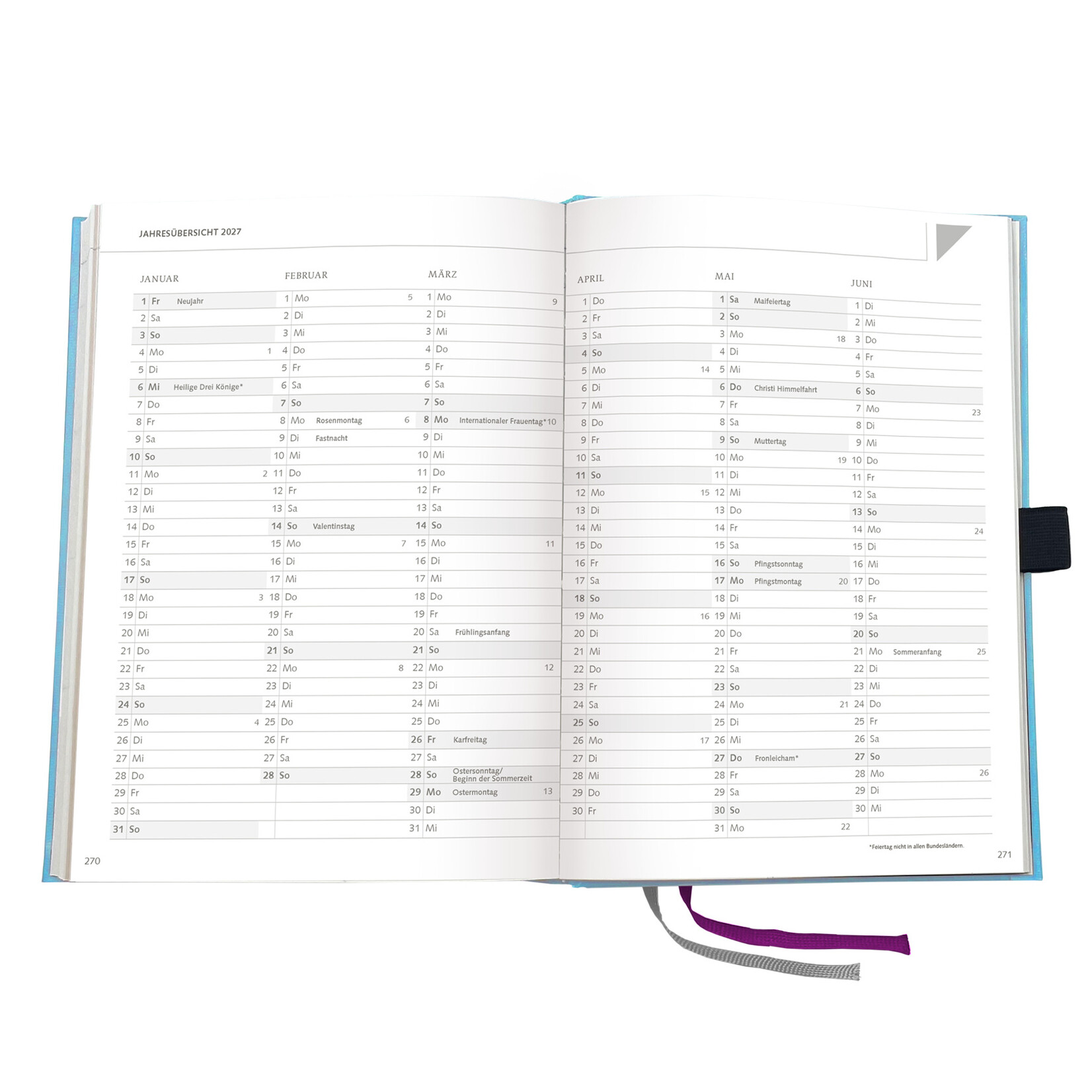 Set MEHR als ein KALENDER 2027 plus Lederhülle Karminrot