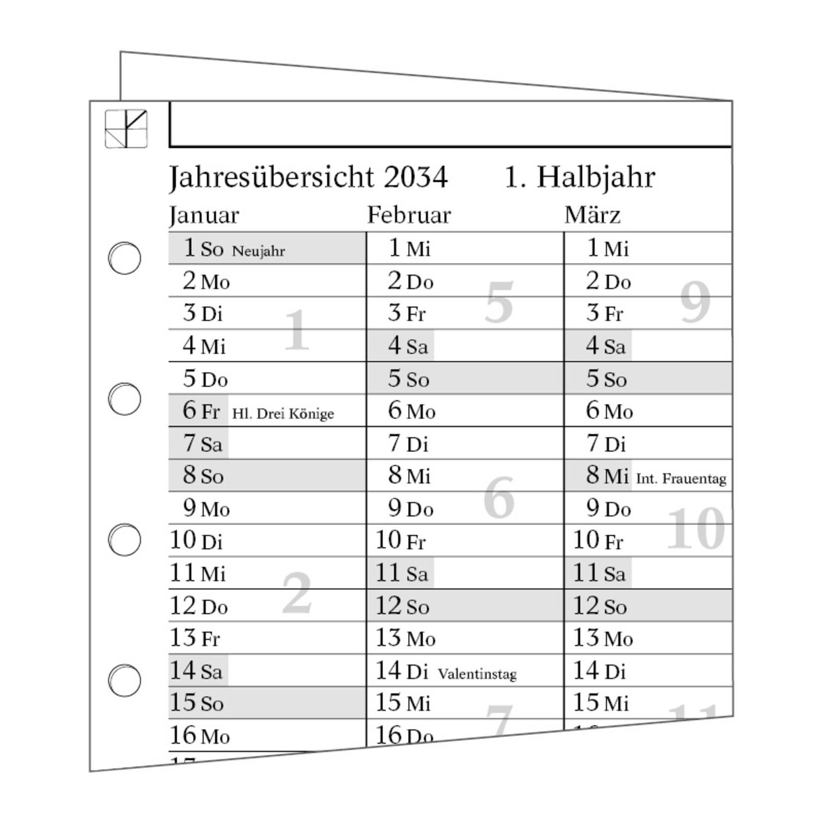 10-Jahres-Kalendarium