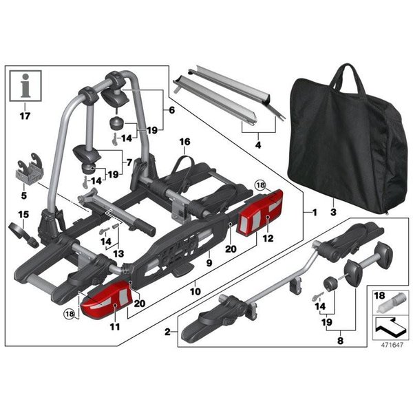 BMW bmw fietsdrager Pro 2-slotset (pos. 13)