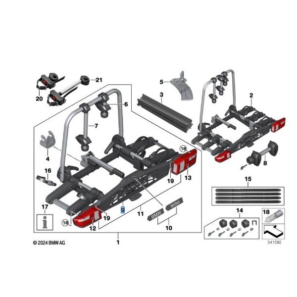 BMW bmw fietsdrager Pro 3-Onderdelen