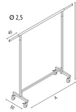 Rollständer stapelbar, H 154 cm, B 130 - 210 cm, T 50 cm