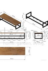 Wandgarderobe mit Ablage aus Eiche und Metall - Kleidergarderobe Flur