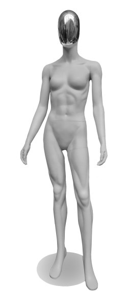 Penther Schaufensterpuppe Dame sportlich, Chrommaske, Magnethaltesystem