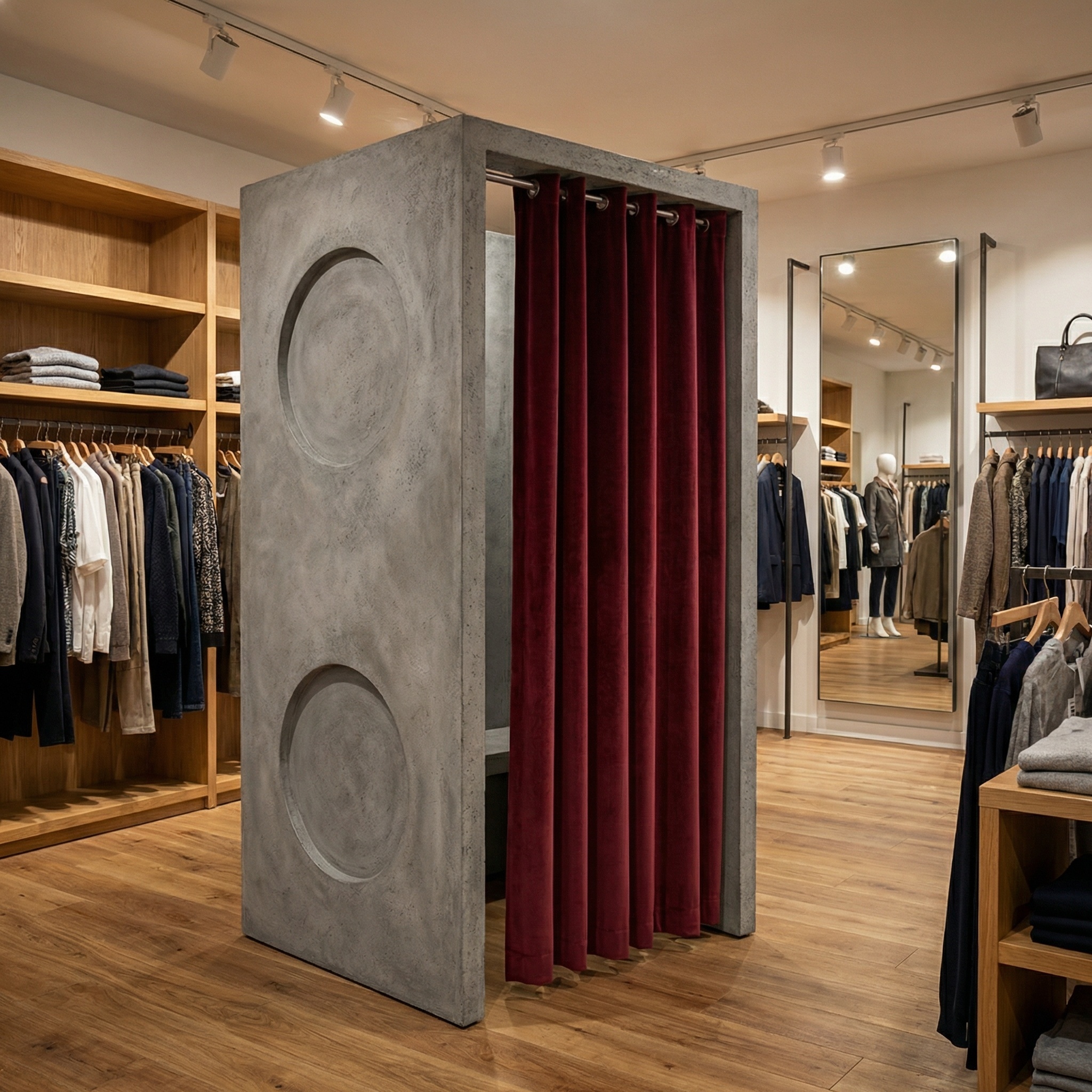 Umkleidekabine Beton "Circles"