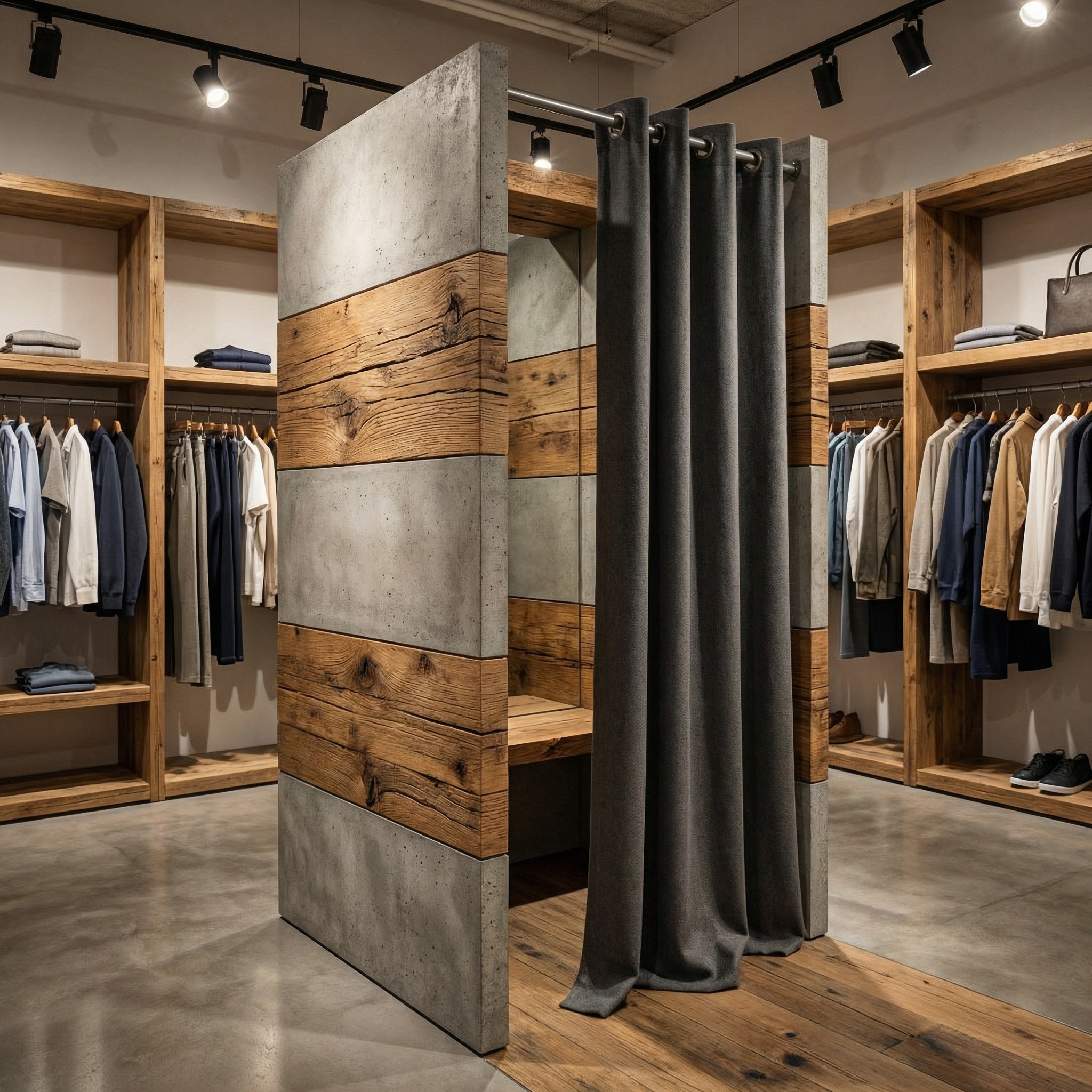 Umkleidekabine Beton "Rustic"