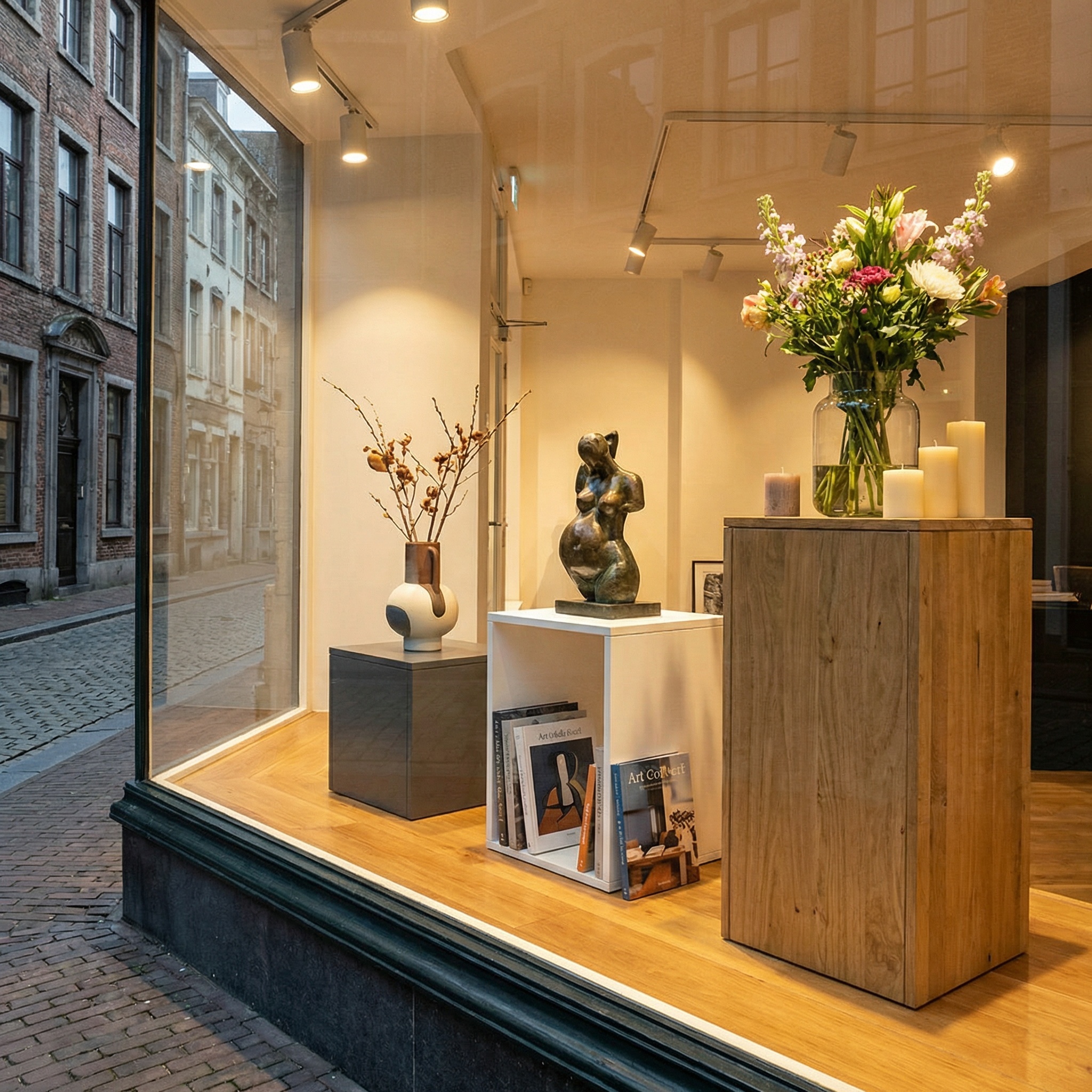 Ausstellungssockel, Präsentationssockel, Skulptur, Schaufenster, Betonoptik - Copy