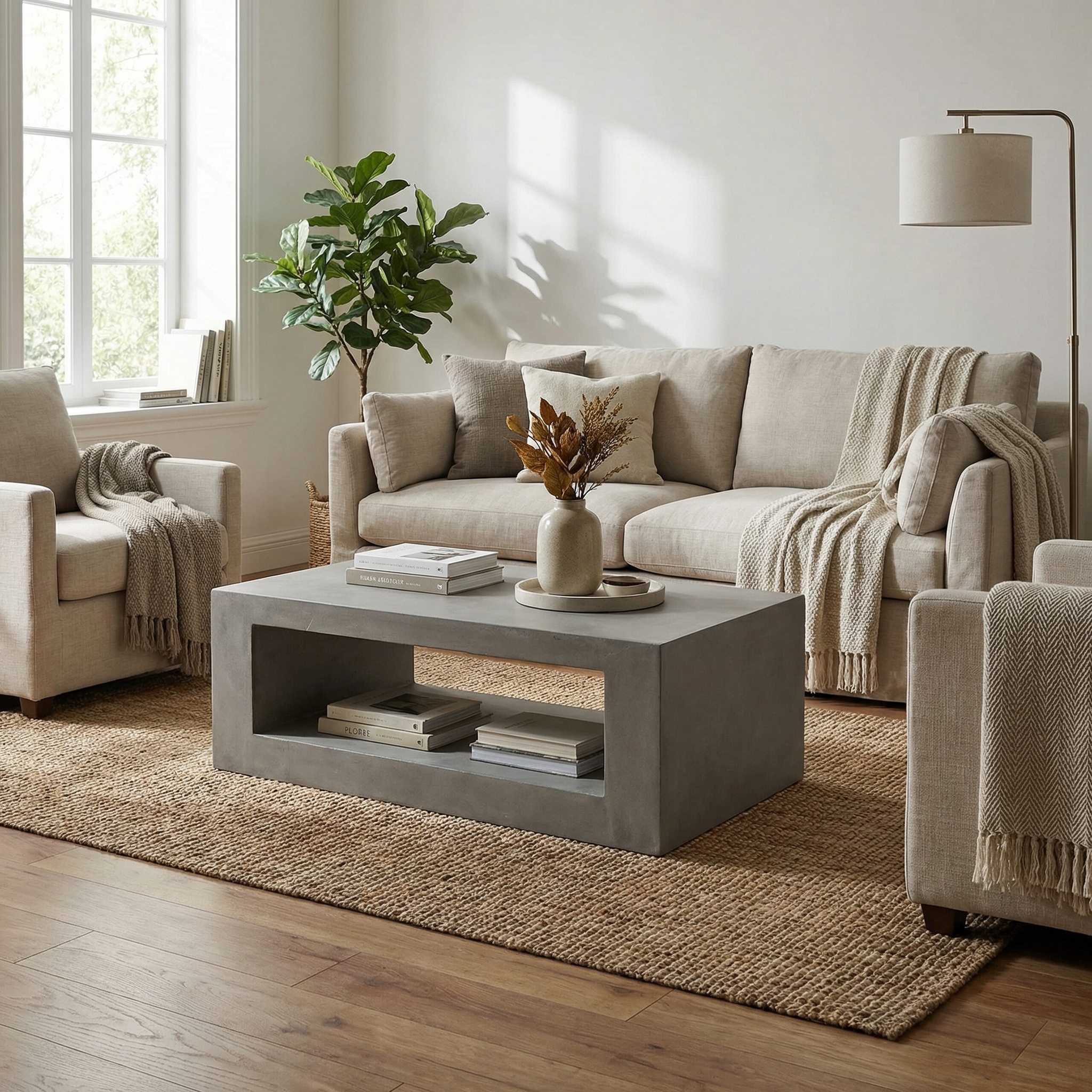 Couchtisch Design Industrial, Beton "Cube"