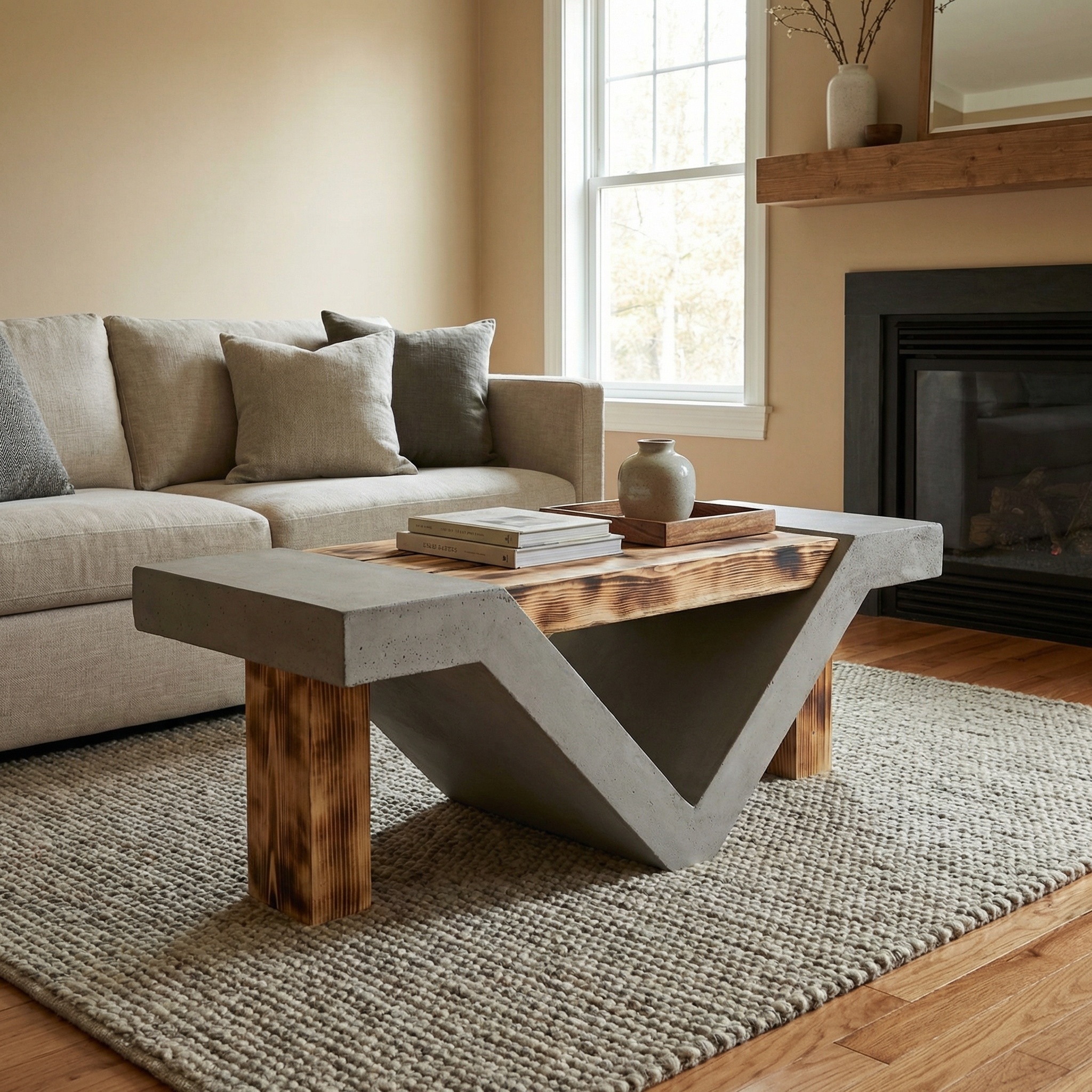 Betoncouchtisch "V" Design