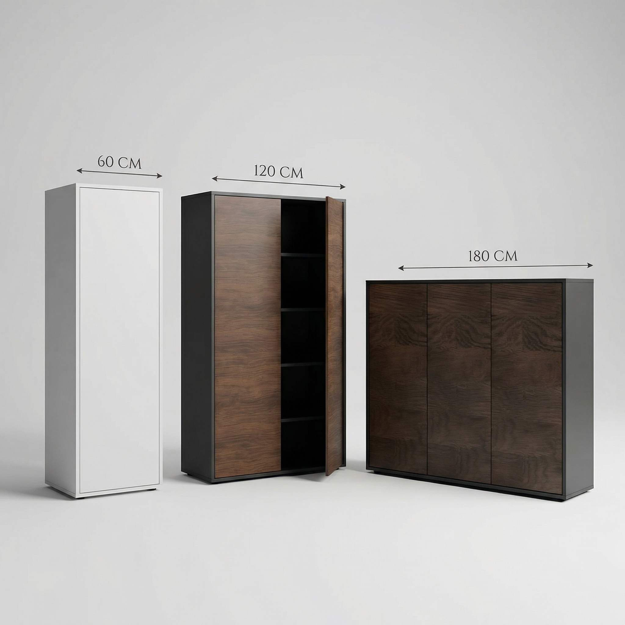 Maßschränke – 25 mm Umrandung – Blum-Scharniere – Individuelle Größen – Lagerdekore