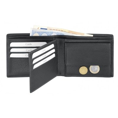 Leren portemonnee met geheimvak voor briefgeld en creditcards