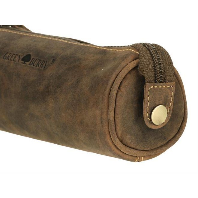 Stoere Vintage leren étui | Rond