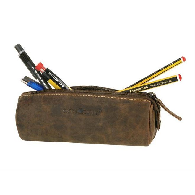 Stoere Vintage leren étui | Rond