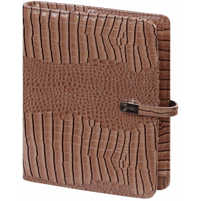 A5 organizer Croco gloss taupe | met jaarinhoud 2025 en 2026