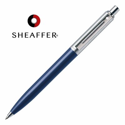 Brepols Balpen Sheaffer Sentinel blauw, geborsteld chroom