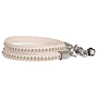 Leren trendy armband met studs Creamy