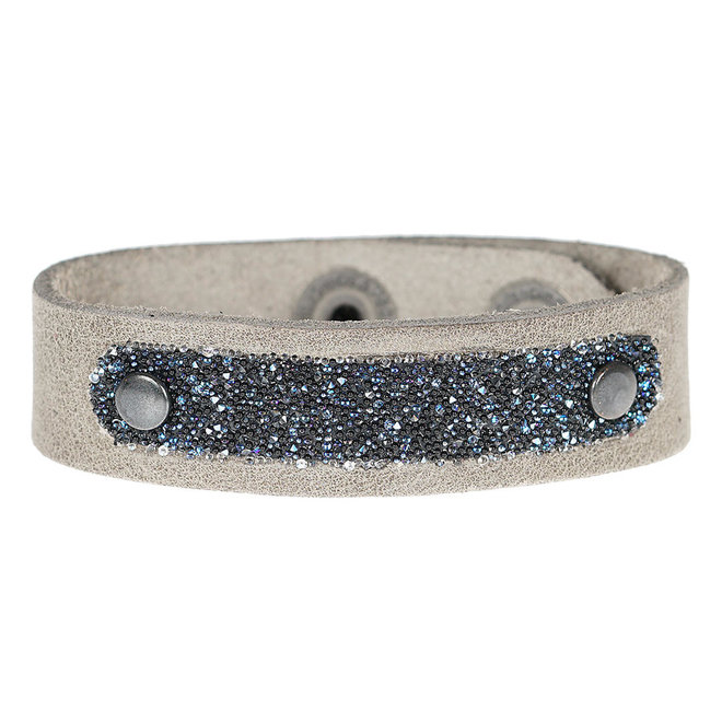 Leren armband met Swarovski