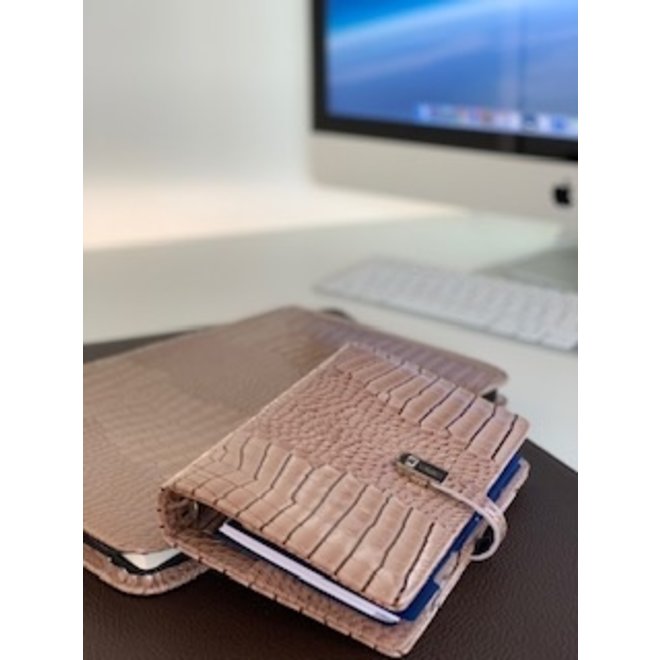 A5 organizer Croco gloss taupe | met jaarinhoud 2025 en 2026